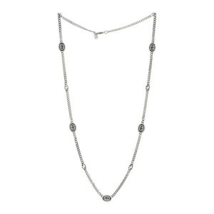 Gucci Silver Chain Necklace 925 NWT Full Inclusion Black Enamel